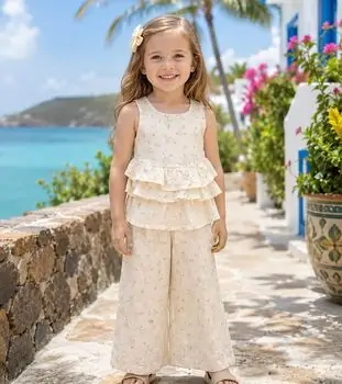 Beautifful Flowers 2 In 1 Set Beige - საბავშვო ორეული