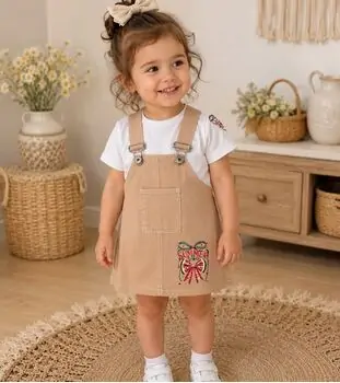 Summer Vibes Jeans Dress Brown - საბავშვო კაბა