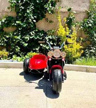 Retro Moto Red - ელექტრო მანქანა ტყავის სავარძლით, 3 image