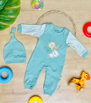 Maibella Romper Rocking Monkey Green ჩვილის რომპერი