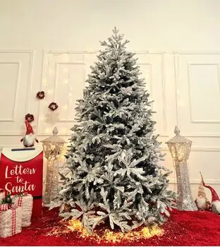 Snow-Covered Christmas Tree  დათოვლილი საახალწლო ნაძვის ხე სილიკონის ტოტებით 210 სმ (OT2001), 3 image