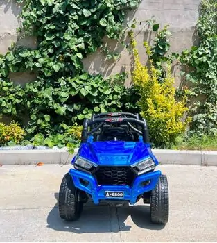 Mitsubishi Jeep Painting Blue - ელექტრო მანქანა კაუჩუკის საბურავებით, 2 image
