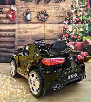 BMW Electric Car Painting Black - ელექტრო მანქანა ტყავის სავარძლით და კაუჩუკის საბურავებით, 3 image