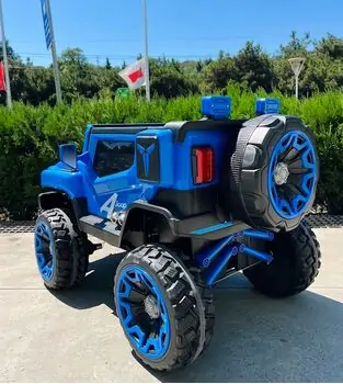 Mercedes Jeep Electric Car Blue - ელექტრო მანქანა კაუჩუკის საბურავებით, 6 image
