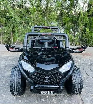 Electric Car Painting Black - ელექტრო მანქანა კაუჩუკის საბურავებით, 5 image