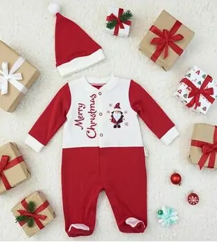 Merry Christmas Little Santa Romper - საბავშვო საახალწლო რომპერი