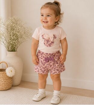 Floral Bow 2 In 1 Set Pink - საბავშვო ორეული