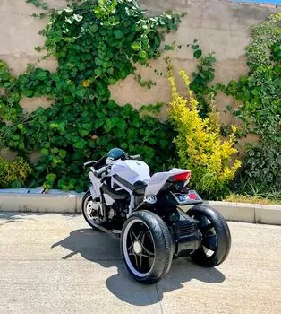 Ninja H2R Motorcycle With LED Wheels White  - ელექტრო მოტოციკლი მანათობელი საბურავებით, 4 image