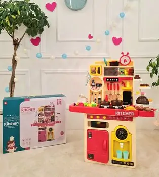 Multifunctional Spraying Kitchen Set Pink - ფუნქცური საბავშვო სამზარეულო