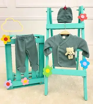 Cute Bear Clothes Set Grey - საბავშვო ტანსაცმლის ნაკრები