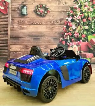 Audi R8 Spyder Blue  - ელექტრო მანქანა ტყავის სავარძლით, 3 image