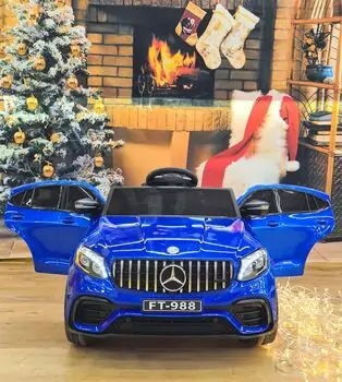 Mercedes Benz Painting Blue - ელექტრო მანქანა ტყავის სავარძლით და კაუჩუკის საბურავებით, 2 image