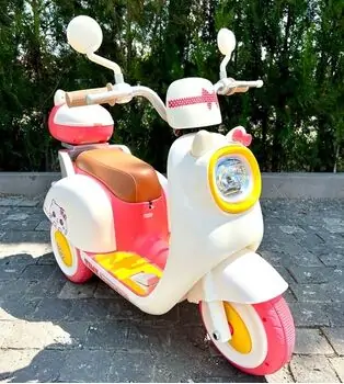 Retro Style Cute Motorcycle White - ელექტრო მოტოციკლი, 2 image
