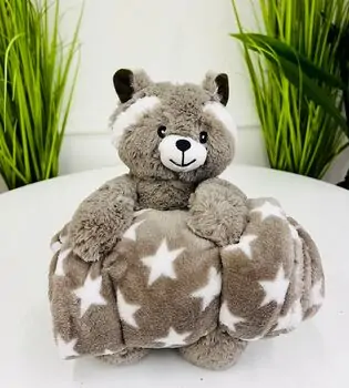 Koopman Fluffy Raccoon And Blanket - რბილი სათამაშო ენოტი და პლედი