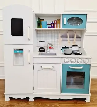 WOODEN PLAY KITCHEN საბავშვო თეთრი ხის სამზარეულო TX1170-1