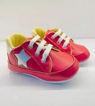 Papulin Baby Shoes 0-12 Months 2137 ჩვილის ფეხსაცმელი RED
