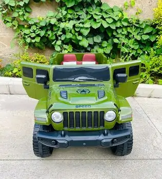 Electric Car Green  - ელექტრო მანქანა ტყავის სავარძლით, 2 image