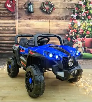 Polaris Off-Road Jeep Blue  - ელექტრო მანქანა ტყავის სავარძლით