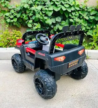Mini Mitsubishi Jeep Red - ელექტრო მანქანა კაუჩუკის საბურავებით, 3 image