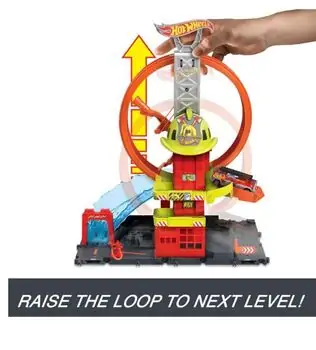 Hot Wheels City Mega Looping Fire Station საბავშვო სათამაშო ტრასა, 4 image
