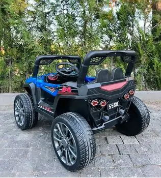 Electric Car Painting Blue - ელექტრო მანქანა კაუჩუკის საბურავებით, 6 image