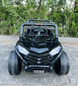 Electric Car Painting Black - ელექტრო მანქანა კაუჩუკის საბურავებით, 3 image
