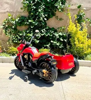Retro Moto Red - ელექტრო მანქანა ტყავის სავარძლით, 4 image