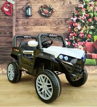 Mini Electric Jeep White - ელექტრო მანქანა  კაუჩუკის საბურავებით