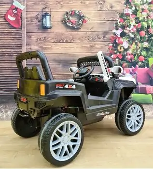 Mini Electric Jeep White - ელექტრო მანქანა  კაუჩუკის საბურავებით, 3 image