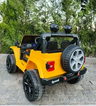 Super Car Speed Yellow - ელექტრო მანქანა კაუჩუკის საბურავებით, 6 image