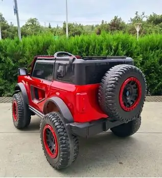 Electric Car Painting Red - ელექტრო მანქანა კაუჩუკის საბურავებით, 5 image