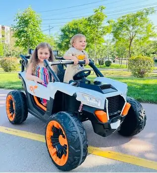 RC Super Electric Car White - ელექტრო მანქანა ტყავის სავარძლით და კაუჩუკის საბურავებით