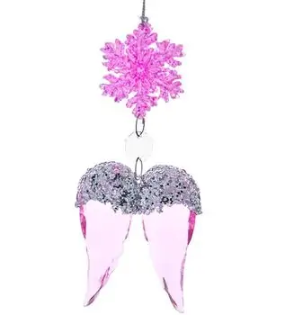 Silver Wing With Snowflake Ornaments Hanging Decoration - ნაძვის ხის სათამაშო, 2 image