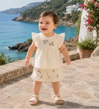 Little Flower 2 In 1 Set Beige - საბავშვო ორეული