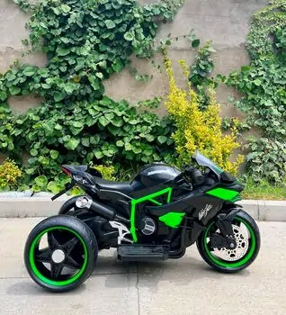 Ninja H2R Motorcycle With LED Wheels Black - ელექტრო მოტოციკლი მანათობელი საბურავებით, 2 image