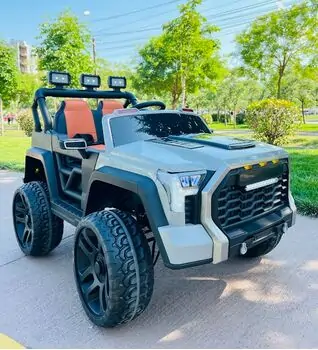 Super Sport Jeep Grey - ელექტრო მანქანა ტყავის სავარძლით და კაუჩუკის საბურავებით, 2 image