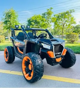 RC Super Electric Car Black - ელექტრო მანქანა ტყავის სავარძლით და კაუჩუკის საბურავებით