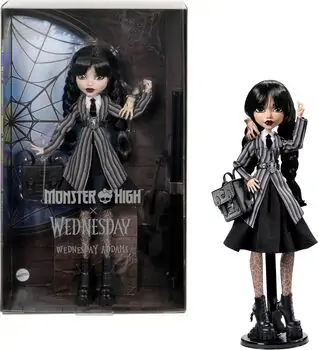 Monster High Wednesday Addams Doll - ვენსდეის სათამაშო თოჯინა