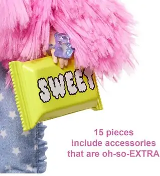 BARBIE Extra Doll With Unicorn-Pig მოდური სათამაშო თოჯინა აქსესუარებით, 6 image
