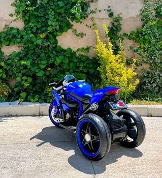 Ninja H2R Motorcycle With LED Wheels Blue  - ელექტრო მოტოციკლი მანათობელი საბურავებით, 3 image