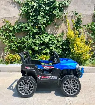 Mitsubishi Jeep Painting Blue - ელექტრო მანქანა კაუჩუკის საბურავებით, 3 image