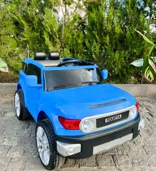 Toyota Off Road Electric Car Blue - ელექტრო მანქანა კაუჩუკის საბურავებით