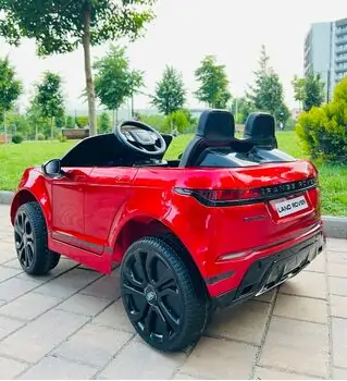 Land Rover BO Range Rover Evoque painting red - ელექტრო მანქანა კაუჩუკის საბურავებით და ტყავის სავარძლით, 5 image