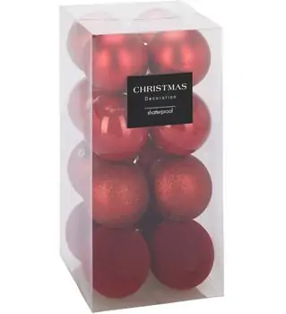 Red Christmas Ball Hanging Decoration - ნაძვის ხის სათამაშო