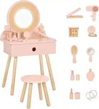 Kids Vanity Table & Chair Set-საბავშვო მაკიაჟის მაგიდა და სკამის ნაკრები