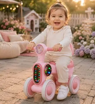 Ride On Car GlowTrike Pink - საბავშვო გადასაჯდომი მანქანა