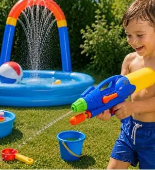 Water Gun Pump Action 29 cm Blue - სათამაშო წყლის თოფი
