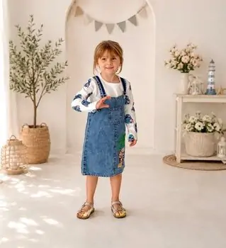 Stitch Jeans Dress Set - საბავშვო ჯინსის კაბა