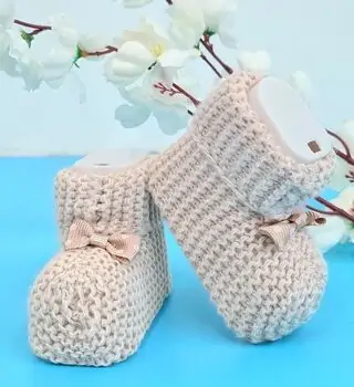 Baby Knitted Socks 4022 BABYMY საბავშვო წინდები BEIGE