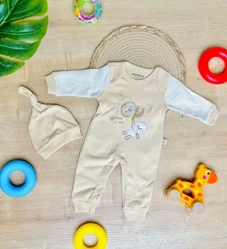 Maibella Romper Rocking Monkey Cream ჩვილის რომპერი